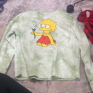 green tie dye simpsons sweatshirt